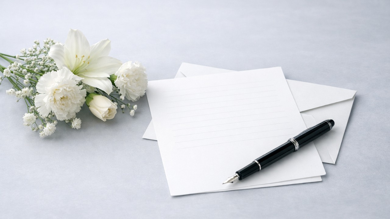 弔意や追悼をテーマにした上品で静かな画像