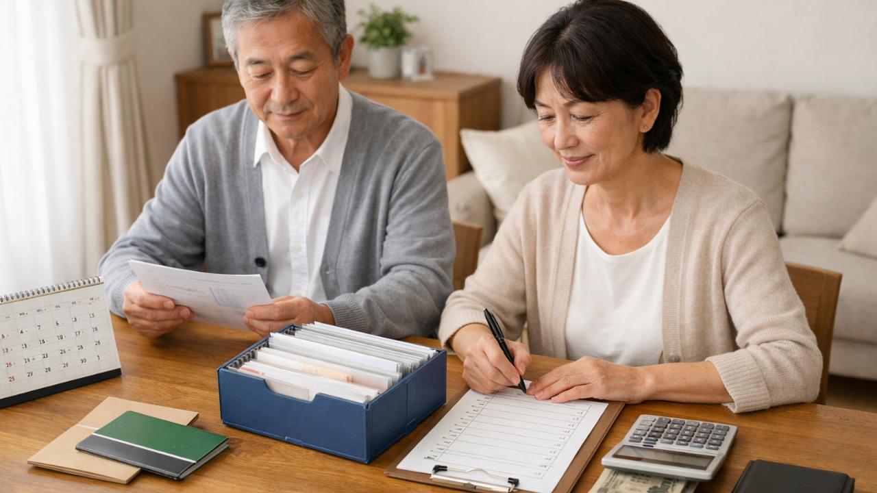 葬儀のあとに必要な手続きを整理する日本の家庭の情景
